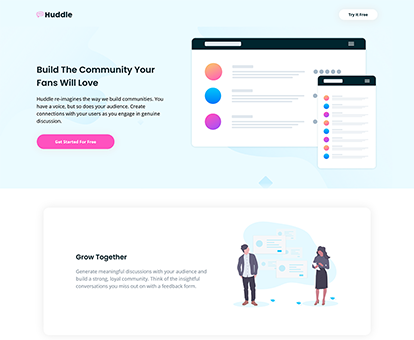 Huddle Landing Page