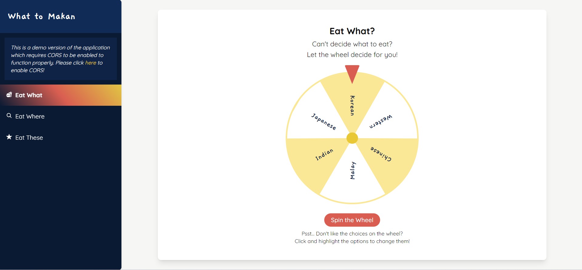 What to Makan Web Application